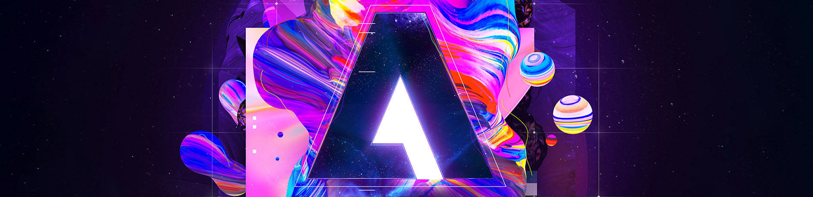 Adobe Logo in fluid design art