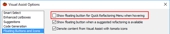 Disable floating button