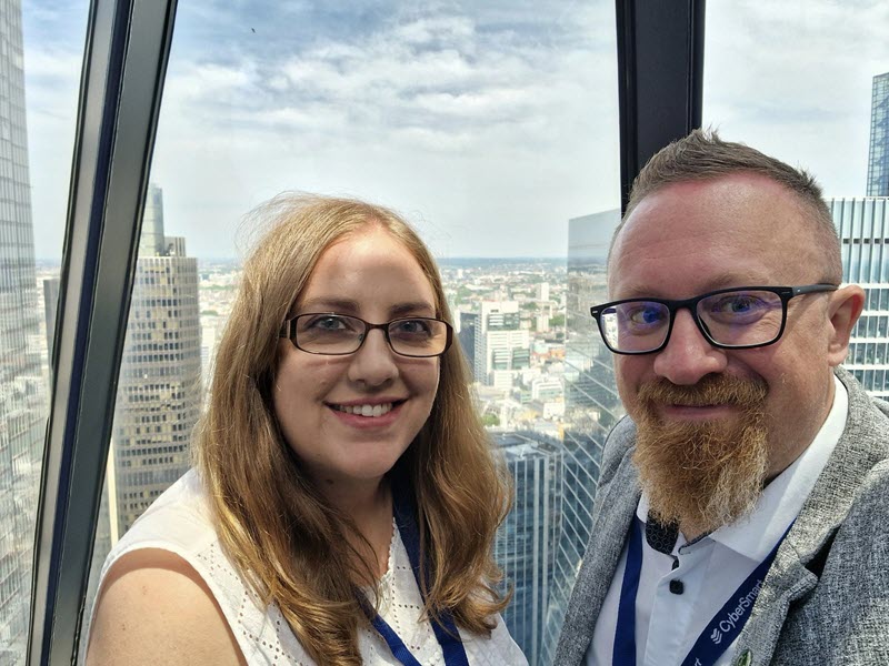 1750171057414v2-800px Grey Matter's Leanne and Scott at the Gherkin at CyberSmart Live in London