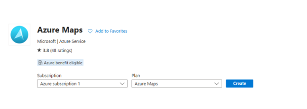 Azure Maps Marketplace UI