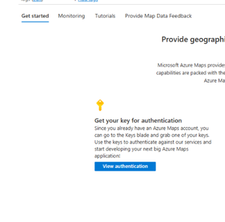 UI Azure maps primary key
